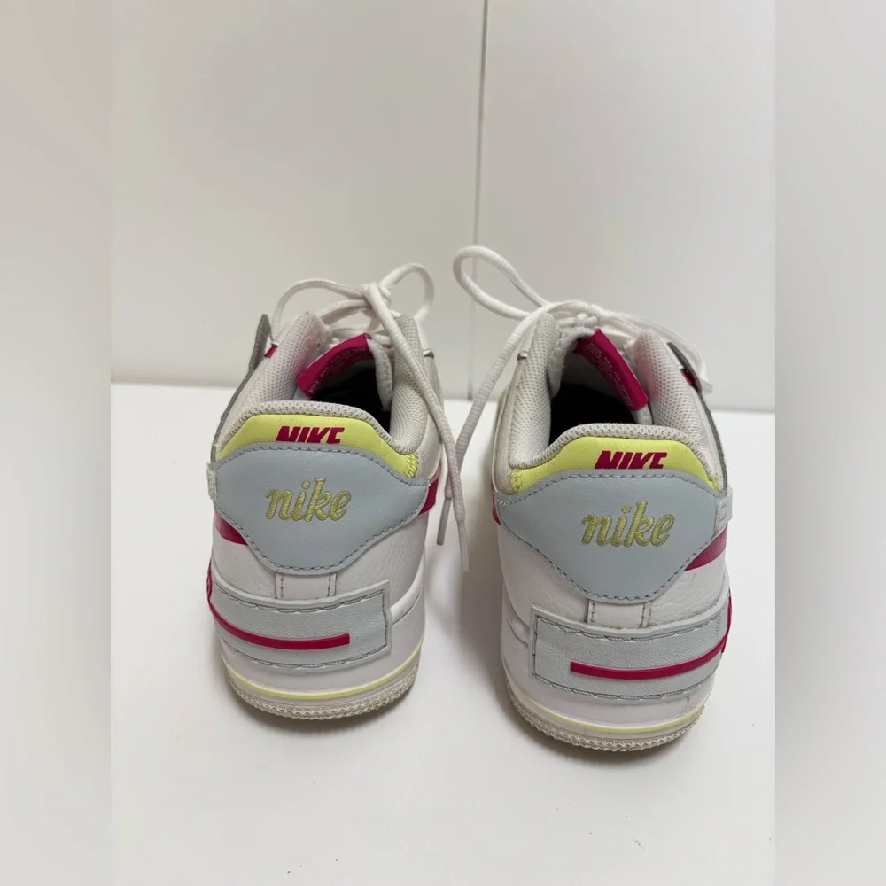 Nike Air Force 1 Shadow White Blue Tint Fireberry Leather FQ8885-100